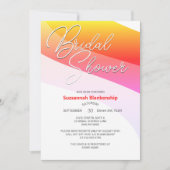 熱帯オレンジピンクシェード横ストリーム 招待状 (正面)