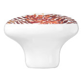 熱帯オレンジブラウンパ葉ーム水彩画 セラミックノブ (側面)