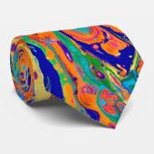 熱帯オレンジ色の流体ネックタイ ネクタイ (ロール)