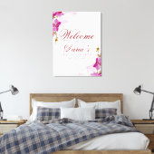熱帯オーキッドウェルカムサイン キャンバスプリント (インサイチュ (寝室))