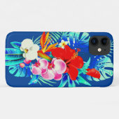 熱帯オーキッドパームモンステラハワイアンフローラブルー Case-Mate iPhoneケース (裏面(横))