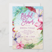 熱帯オーキッドビーチのブライダルシャワー招待 招待状 (正面)