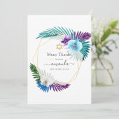 熱帯オーキッド金ゴールドフレームユダヤ写真 サンキューカード (スタンド正面)