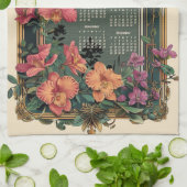 熱帯オーキッド2025ギフトカレンダー キッチンタオル (折り畳み)