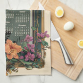 熱帯オーキッド2025ギフトカレンダー キッチンタオル (四つ折り)