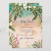 熱帯オーキライトベビーシャワー招待 招待状 (正面/裏面)