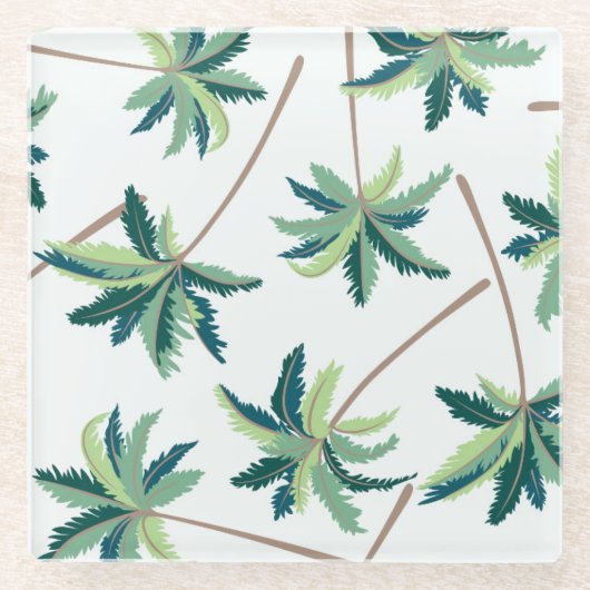 熱帯オーストラリアのキツネの尾のやし ガラスコースター (正面)