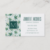 熱帯オーストラリアのキツネの尾のやし|モノグラム 名刺 (正面)