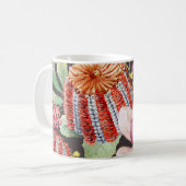 熱帯オーストラリアの植物、水の色パターン。 コーヒーマグカップ (正面左)