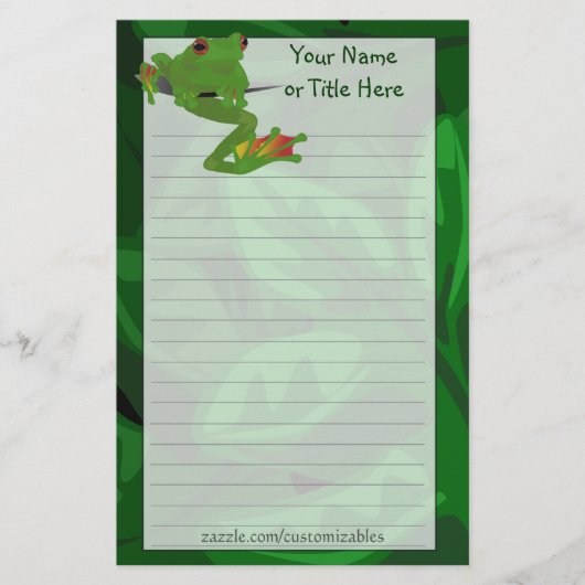 熱帯カエルの文房具 便箋 (正面)