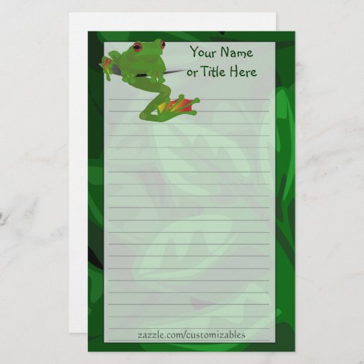 熱帯カエルの文房具 便箋 (正面/裏面)