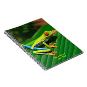 熱帯カスタマイズ雨林の緑の赤目のカエル ノートブック (右側)