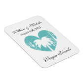 熱帯カスタムハートビーチ先結婚式 マグネット (右側)