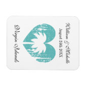 熱帯カスタムハートビーチ先結婚式 マグネット (横)