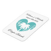 熱帯カスタムハートビーチ先結婚式 マグネット (左側)