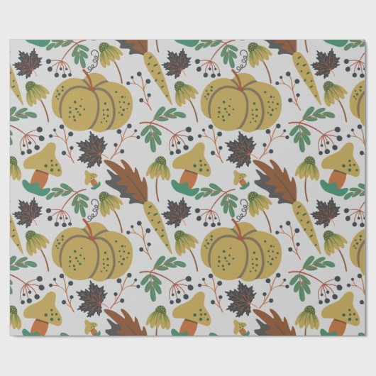 熱帯カボチャとニンジンのシームレスなパターン ラッピングペーパー (フラット)