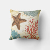 熱帯カラフルでカリブのなヒトデおよび珊瑚 クッション (裏面)