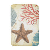 熱帯カラフルでカリブのなヒトデおよび珊瑚 バスマット (正面縦)