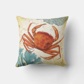 熱帯カラフルで赤いカニおよび珊瑚 クッション (裏面)