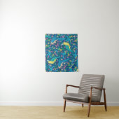 熱帯カラフルのエキゾチックな鳥花のパターン タペストリー (インサイチュ)