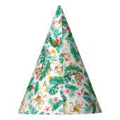 熱帯カラフルのジャングル動物のパターン パーティーハット (裏面)