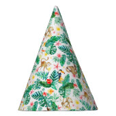 熱帯カラフルのジャングル動物のパターン パーティーハット (右)