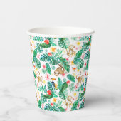 熱帯カラフルのジャングル動物のパターン 紙コップ (裏面)
