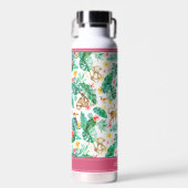 熱帯カラフルのジャングル生パーソナライズされた物 ウォーターボトル (正面)