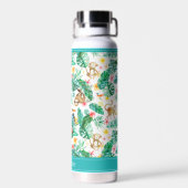 熱帯カラフルのジャングル生パーソナライズされた物 ウォーターボトル (背面)