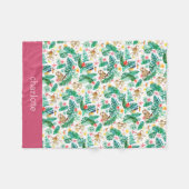 熱帯カラフルのジャングル生パーソナライズされた物 フリースブランケット (正面(横))