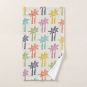 熱帯カラフルのヤシの木のパターン バスタオルセット (ハンドタオル)