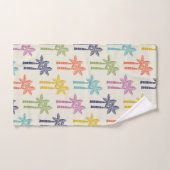 熱帯カラフルのヤシの木のパターン バスタオルセット (ハンドタオル)