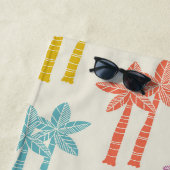 熱帯カラフルのヤシの木のパターン ビーチタオル (インサイチュ)