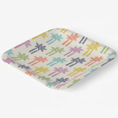 熱帯カラフルのヤシの木のパターン ペーパープレート (傾斜あり)