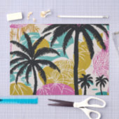 熱帯カラフルのヤシの木のパターン 薄葉紙 (クラフト)