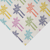 熱帯カラフルのヤシの木のパターン 薄葉紙 (詳細)