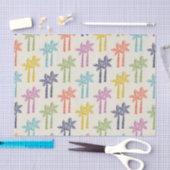 熱帯カラフルのヤシの木のパターン 薄葉紙 (クラフト)