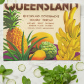 熱帯カラフルの果実と花 キッチンタオル (折り畳み)