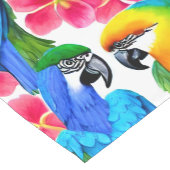 熱帯カラフルの花が咲くオウム ショートテーブルランナー (コーナー)