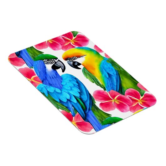 熱帯カラフルの花が咲くオウム マグネット (右側)