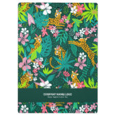 熱帯カラフルの花と動物のパターン クリップボード (裏面)