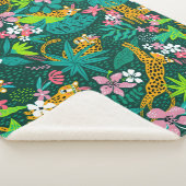 熱帯カラフルの花と動物のパターン シェルパブランケット (3/4)