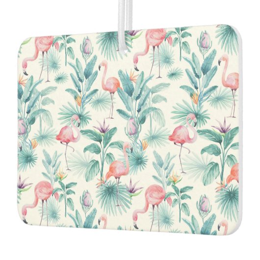 熱帯カラフルの花と花柄 カーエアーフレッシュナー (左)