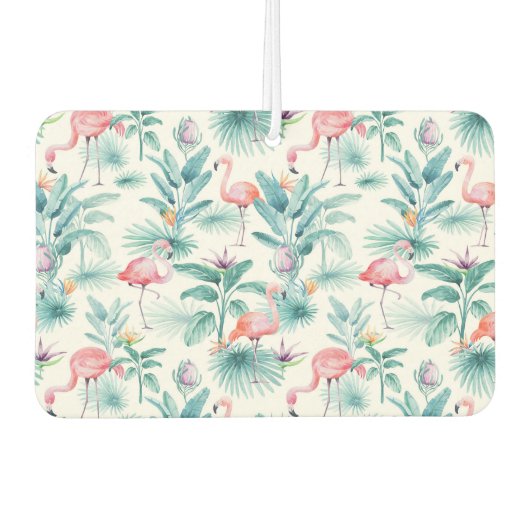 熱帯カラフルの花と花柄 カーエアーフレッシュナー (正面)