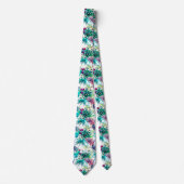 熱帯カラフルの花と葉 ネクタイ (正面)