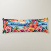 熱帯カラフルの花と風景 ボディピロー (裏面)
