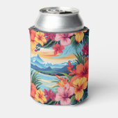 熱帯カラフルの花と風景 缶クーラー (缶裏面)