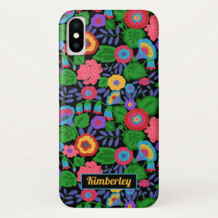 熱帯カラフルの花の花の夏パターン iPhone X ケース