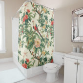 熱帯カラフルの花鳥 シャワーカーテン (インサイチュ)
