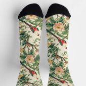 熱帯カラフルの花鳥 ソックス (上部)